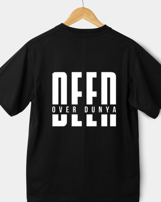 Deen Over Dunya Black T-Shirt - Islamic Streetwear and Apparel