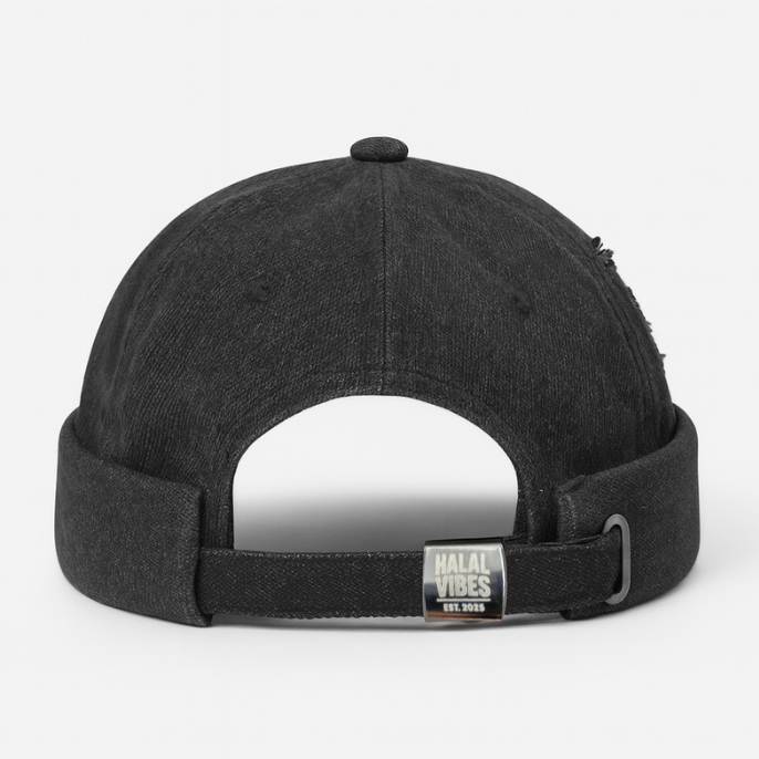 Adjustable back strap detail on Halal Vibes Premium Docker Cap - One Size Fits All