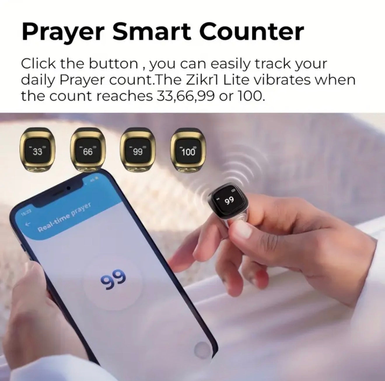 Features of iQibla Smart Ring: Vibration Alerts and Prayer Reminders