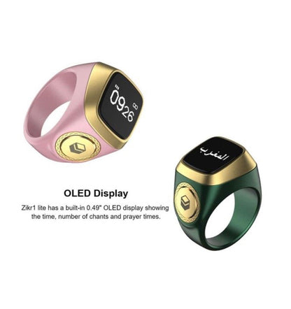 iQibla Smart Tasbih Ring - Digital Dhikr Counter with OLED Display