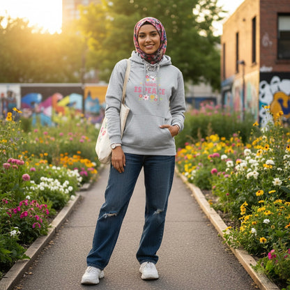 Islam is Peace Floral Edition Hoodie in Heather Grey - Modest Streetwear-lifestyle