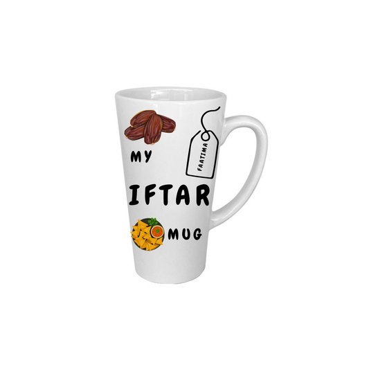 Personalized My Iftar Ceramic Mug with Dates Illustration - Custom Islamic Gift