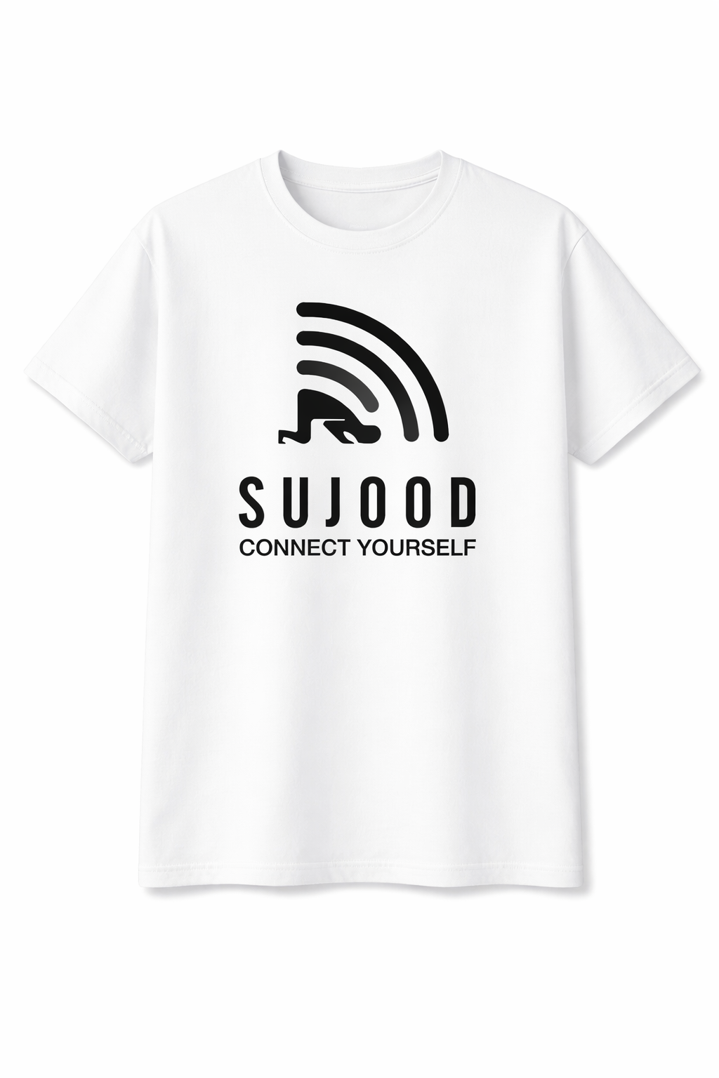Sujood Connect Yourself White T-Shirt - Islamic Streetwear and Prayer Reminder